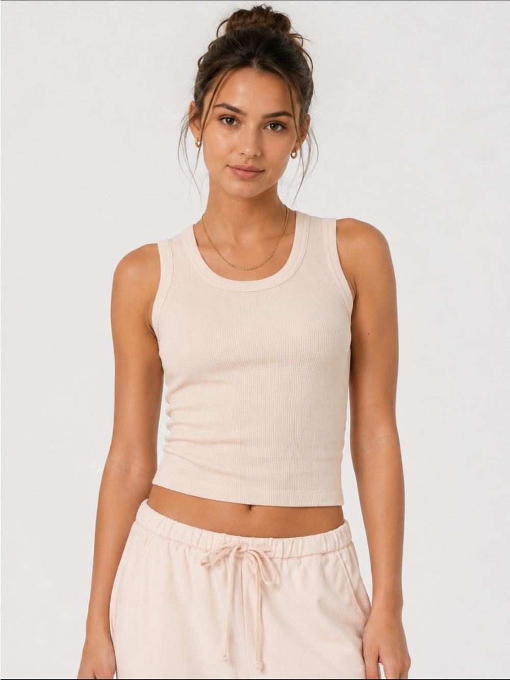 NWT Citizens of Humanity Inez Waffle Thermal Tank Shrimp XS Regenerative Cotton